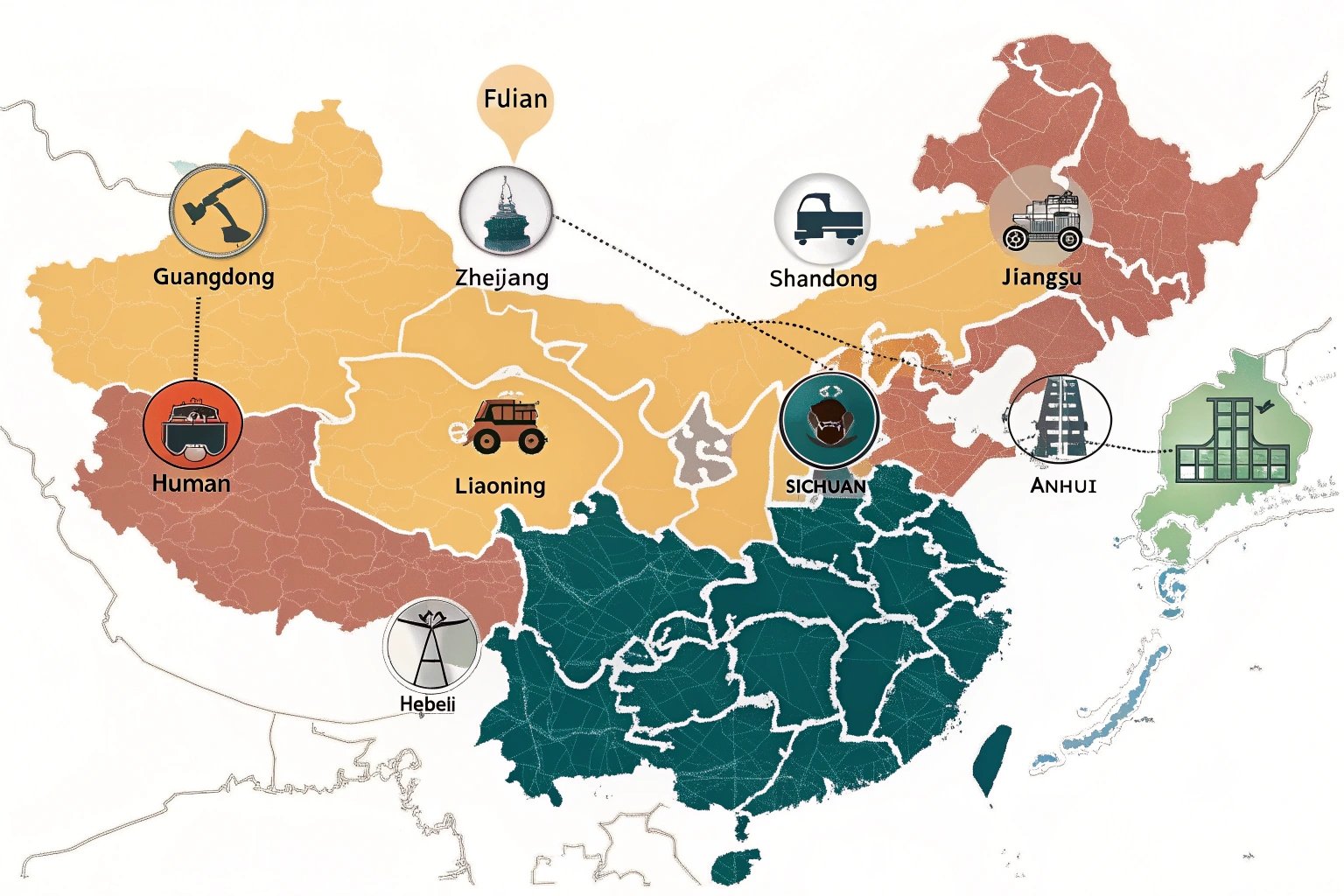 Undercarriage parts industrial clusters in China