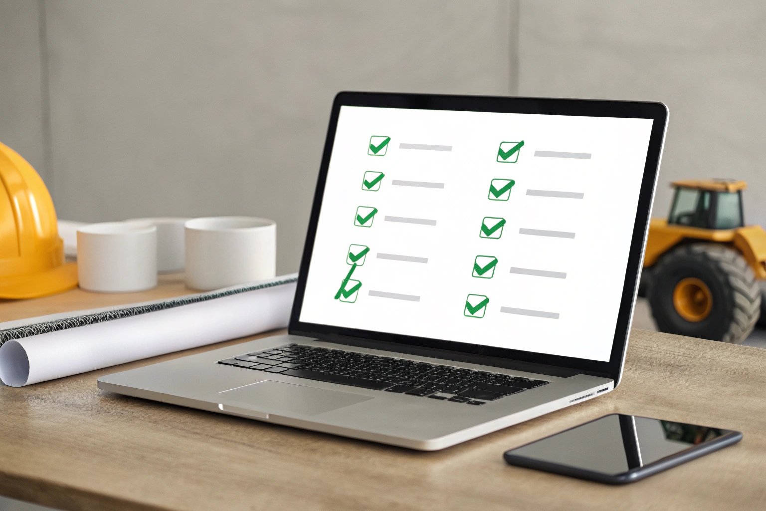 Desktop computer displaying inventory management software in a warehouse