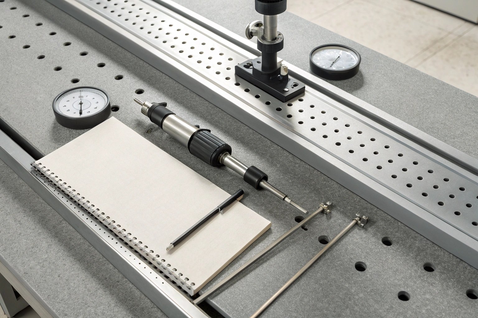 Engineer in hard hat overlooking construction site from a modern office conference room