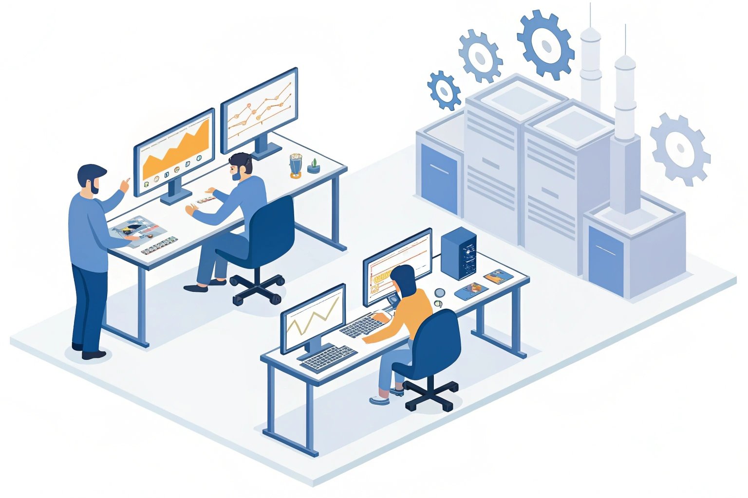 Engineer in a hard hat using a tablet with a digital checklist in a factory