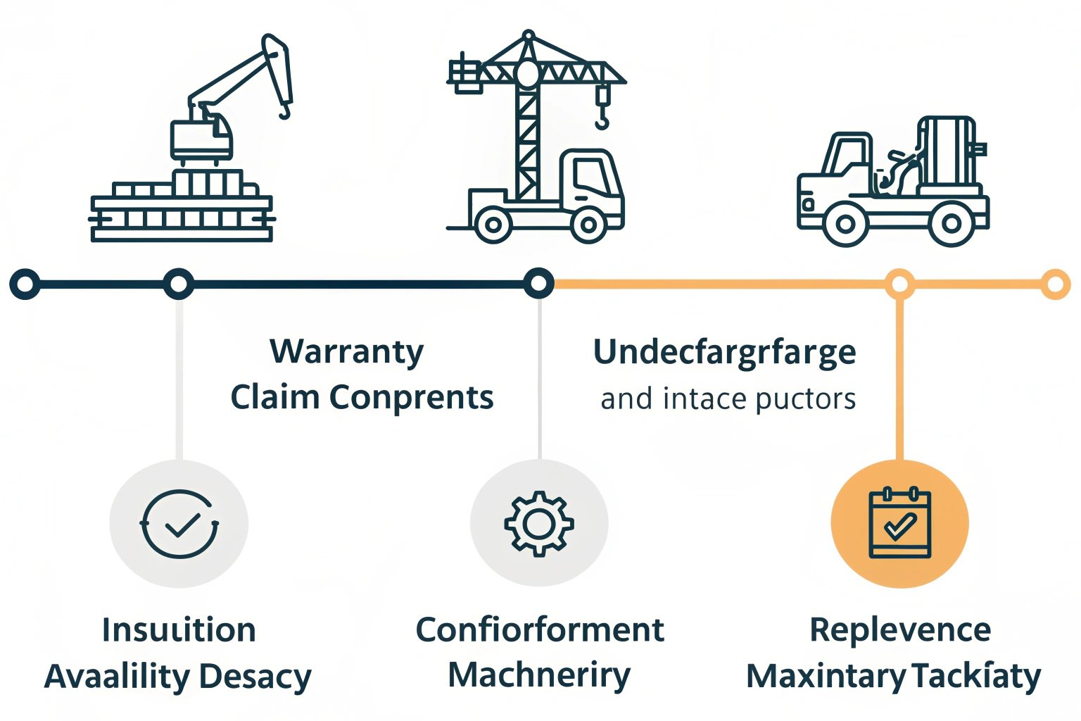Illustrated timeline showing equipment warranty process