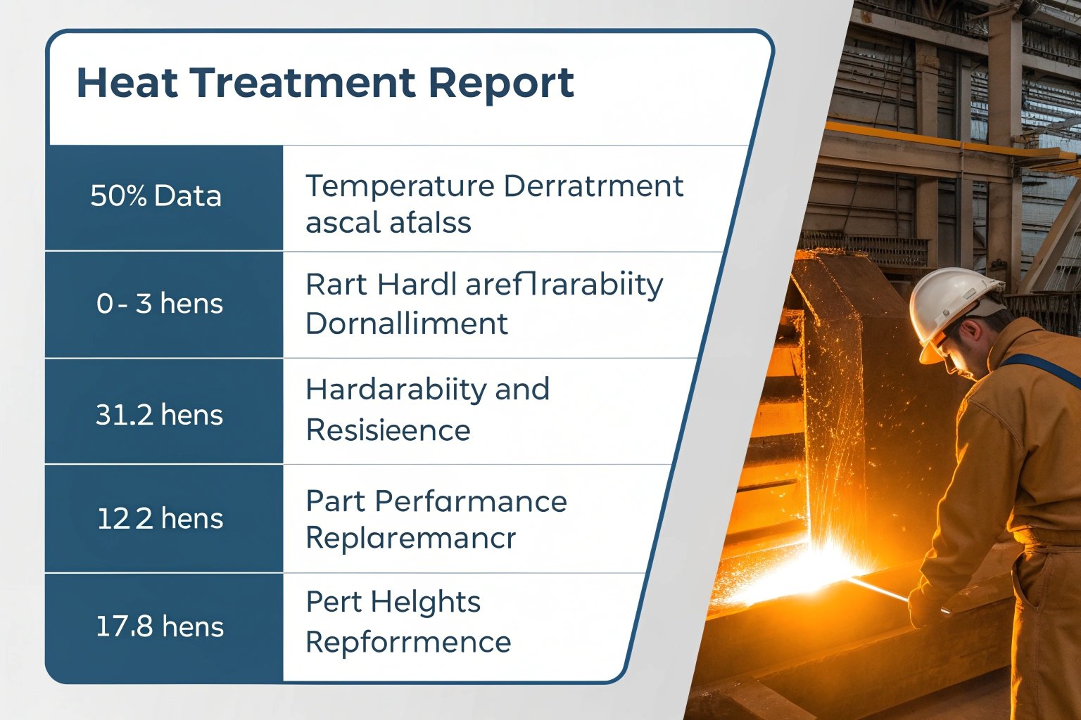 Heat Report Heat treatment report alongside sparks in factory