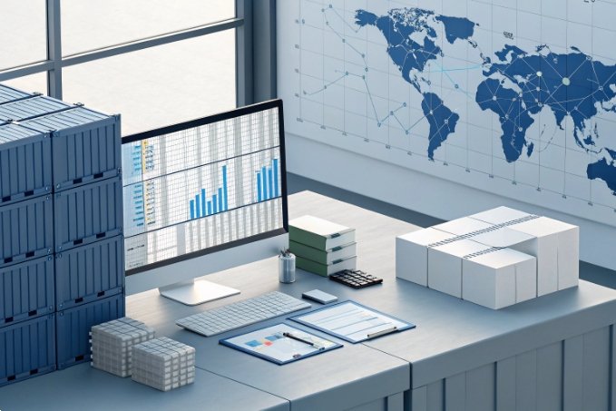 Supply chain station with data display