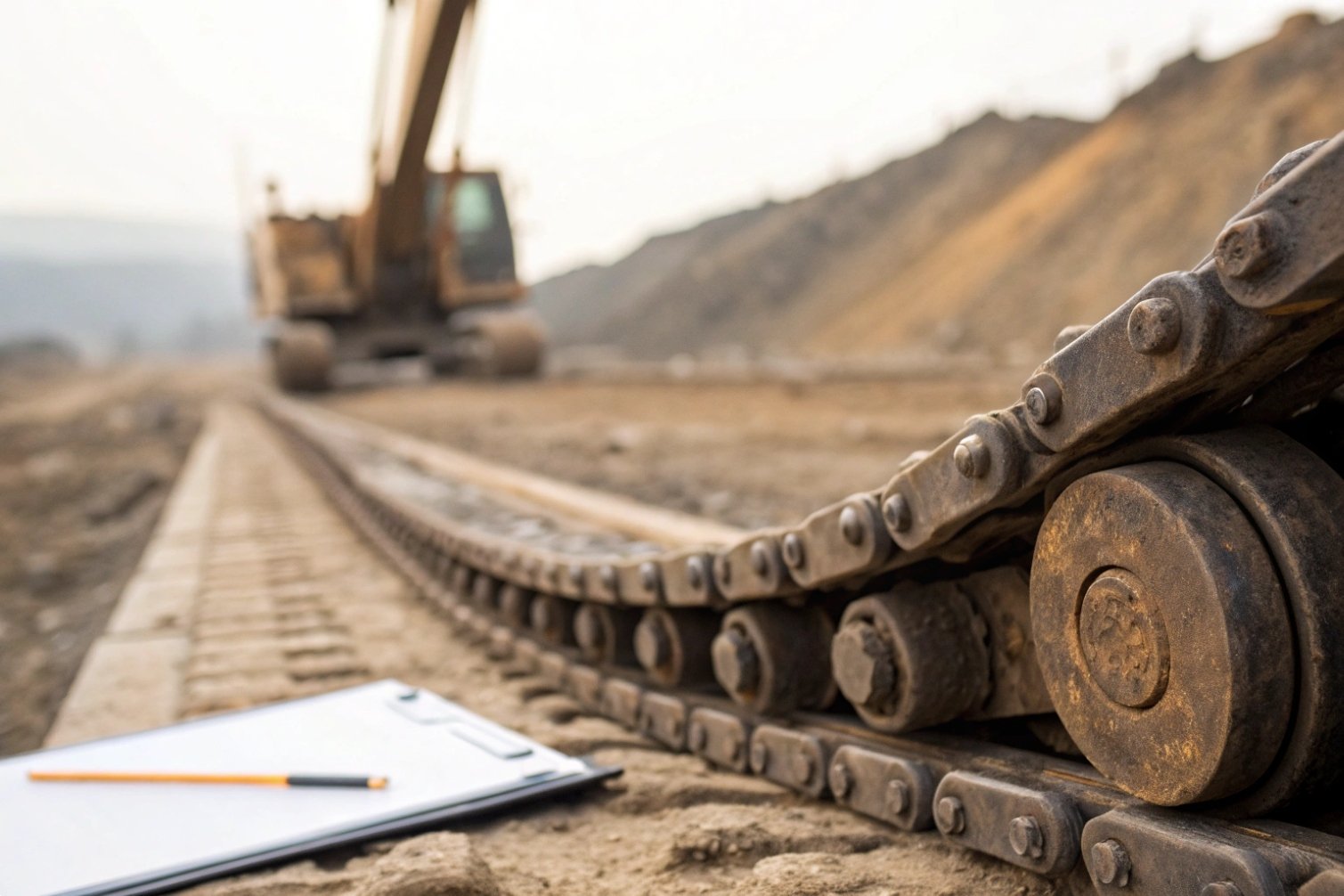 Construction Track Construction site with heavy machinery track